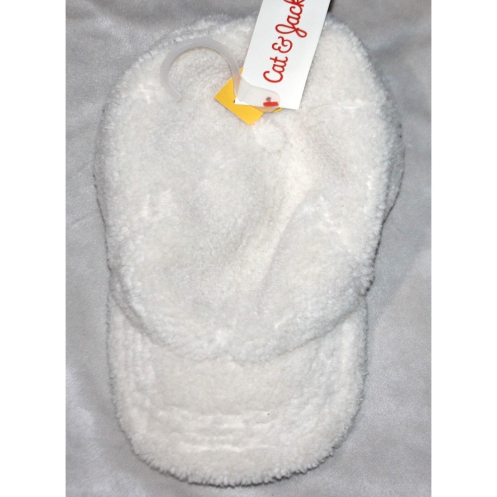 Cat & Jack Off-White Sherpa Satin Lined Baseball Cap OSFM NWT 2024
